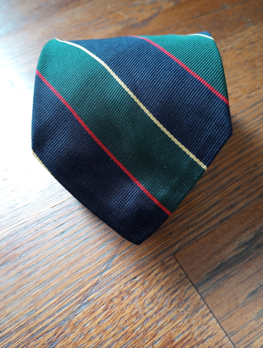 Brooks Brothers Makers Vtg Green Navy Striped Necktie Preppy Academia Ivy League